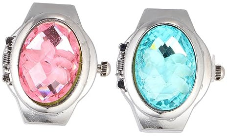 Yardenfun 2stücke Fingeruhren Mit Hochklappbarer Abdeckung Clamshell-ringuhren Quarz-fingerringuhren in Verschiedenen Farben Kreatives Geschenk Und Dekoration