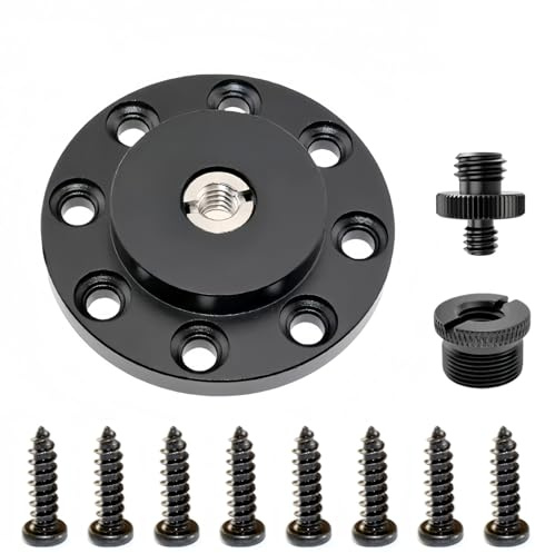 Homeet DIY Caméra Disque de Fixation de Bride 5CM Support de Plafond Support de Bureau Fixation Murale pour Caméra de Sécurité, avec 3/8 inch à 5/8 inch Adaptateur