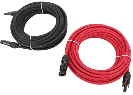 CFTGIW Cavo di Prolunga per Pannello Solare Cavo di Prolunga Solare 2 Pezzi 40 Piedi 10 AWG Cavo di Prolunga per Pannello Solare con Connettori Nero Rosso IP67 Resistente