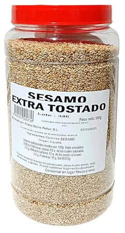 Semillas de Sésamo Tostado 950g - Origen España - Vegano, Alto en Fibra y Grasas Saludables, Ideal para Ensaladas y Platos Asiáticos