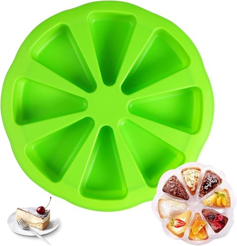 Jackanna Dreieck backform silikon Groß 8 Hohlräume kastenform kuchen Form Kuchen Scheibe Pizza Scheibe Form brotformen zum backen DIY Backen Werkzeuge