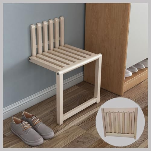 LFIEVO 35/42cm Wandklappstuhl Heimische Massivholz-Klappstühle Belastbarkeit 150kg 90° Leise Klappbare Eingangs-Schuhwechselbank