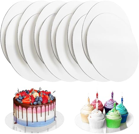NLONLL 12 Piezas Base para Tartas Redonda 30cm Soporte para Tartas de Papel Engrosado de 3mm Carton para Tartas Cake Board Bases de Carton Blanco para Bodas Fiestas de Cumpleaño