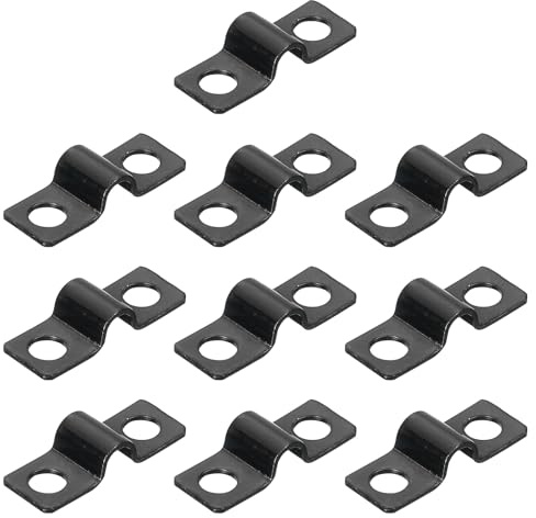 QUARKZMAN 100Pcs Collier en U, 3/16 Pouce(5mm) Collier à Tube en U à 2 Troux Support de Connexion Robuste pour Conduits Câbles Fils Cordon, Noir