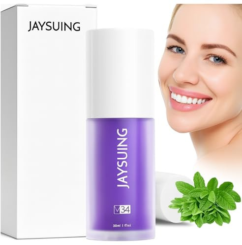 Pasta Blanqueadora Dental Morada V34 Espuma Correctora De Color Elimina Manchas Amarillas Sonrisa Brillante Sin Sensibilidad Dientes Más Blancos Instantáneamente Para Uso Diario Con Aroma Refrescante