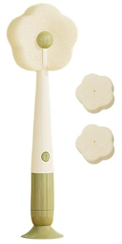 Fangfhai Cepillo de Limpieza de Tapa, cepillos de Botella de Agua para Limpieza, Herramienta de succión, Limpiador de Esponja, Limpiador de Grietas en Forma de Flor para Vino, baño, Fregadero, café