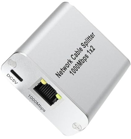 Osmond Splitter Ethernet 1 A 2 Switch Gigabit Ethernet Ad Alta velocità 2 Porte Internet RJ45 LAN Splitter per Cat5/6/7/8