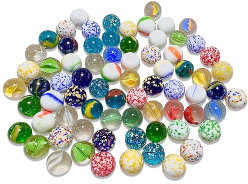 Werownsgso 100 Stück Glasmurmeln 16mm Bunte Murmeln Glas Spielzeug Mischfarben Murmelspiel mit Einzigartigen Mustern für Partyspiele Heimdekoration Geschenk