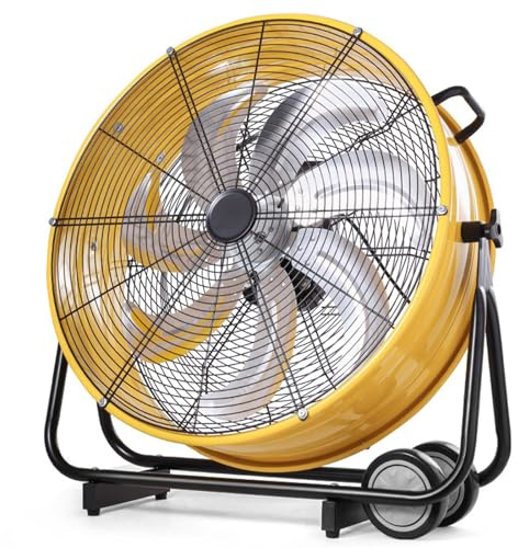 Industrial Floor Fan - 20 High Velocity, 3-Speed, Heavy Duty Metal with 7 Blades, 180° Adjustable Tilt for Garage, Warehouse, and Patios
