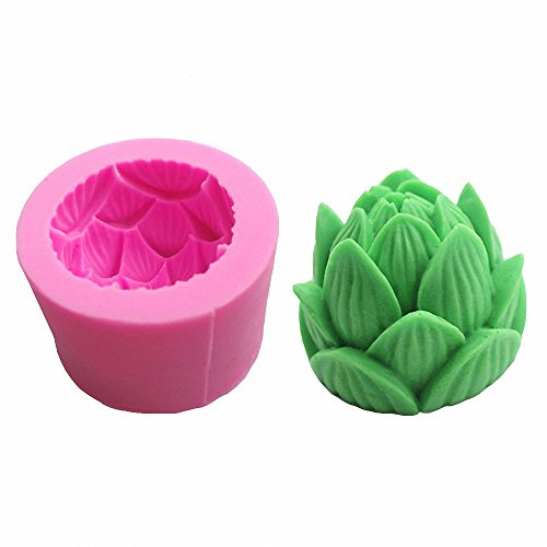 MoldFun Lotusblumen-Silikonform für Fondant, Kerze, handgefertigte Seife, Lotion, Badekugeln, Wachsmalstift, Polymer-Papier, Fimo Ton (zufällige Farbe)