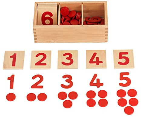 MontiPlu Ziffern und Chips Montessori Material Zahlenraum bis 10 | Die Zahlen bis 10 sicher lernen