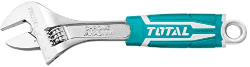 TOTAL - Chiave Regolabile a Rullino | Manico Ergonomico Bimateriale | Acciaio al Cromo-Vanadio | Compatibile con Cinghia per Serranda, Ruota Ponteggio, Rullo Antigoccia, Lega di Acciaio, 250 mm