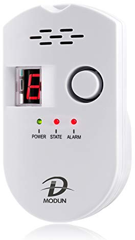 Gas Detector, LPG | Natural Gas | Coal Gas Leak Detector, 3-Pin Plug-in Sensor Gas Monitor with Sound Alarm and LED Display, Methane Propane Butane Combustible Gas Alarm for Kitchen Hospital Garage