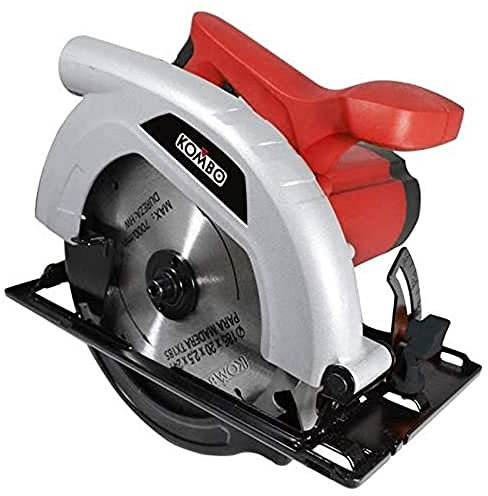 KOMBO - Sega Circolare 1200W con Disco Ø185 mm, Profondità di Taglio Regolabile fino a 65 mm, Tagli Obliqui fino a 45°, Guida Laterale Inclusa, 4500 Giri/min