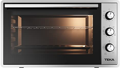 TEKA GrandChef Horno Sobremesa Multifunción 36,6L, Grill 1300W, HydroClean, Temporizador 90 Min, Puerta Doble Cristal, Luz LED, Parrilla y Bandeja, FSO 424 GR