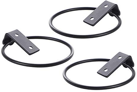 Betos 3 ganchos duraderos para macetas de flores, para colgar en la pared, con gancho de hierro, color negro, plegable, para macetas, ganchos de alambre, enrejado