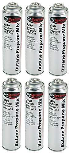 GoSystem Garden Weed Wand Gas Weed Killer Burner Blaster Burning Torch and Gas Canisters Refill for Camping Stove Blowtorch BBQ (6 x Go Can 350g Only)