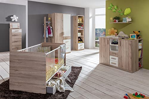 möbelando Babyzimmer Babymöbel Kinderzimmereinrichtung Komplett Set Canton I (9-teilig)