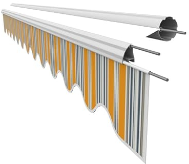 Leudus Markisen Volant Markisenbespannung Sonnenschutz Ersatzstoffe 4.35m*23cm SPD040 Sonnenmarkise fertig genäht