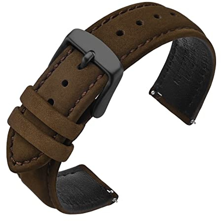 ANNEFIT Uhrenarmbänder für Herren 18mm 20mm 22mm, Vintage Nubuk Wildleder Weiches Leder mit Schnellverschluss