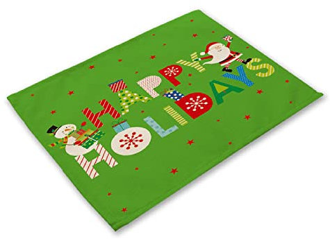 Salvamanteles Verde Juego de 4 Manteles Individuales bajoplatos Aislante Calor Lino Antimanchas Antideslizantes decoración Mesa Comedor Cocina 45X30cm