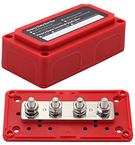 Sammelschiene 12v - 48v DC Busbar 300A M10 Verteilerschiene Geländewagen Masseverteiler Boot Camper Sammelschienenkasten Rot