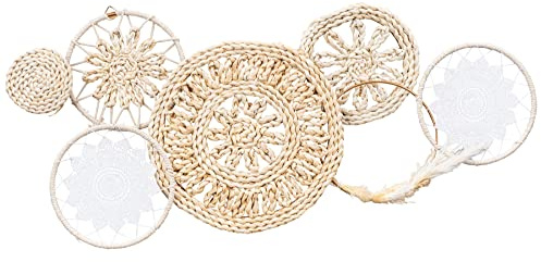levandeo Boho Deko L89cm Natur Weiß Baumwolle Metall Wandbild Wanddeko Bohostyle Bild Wandkunst Dekoration