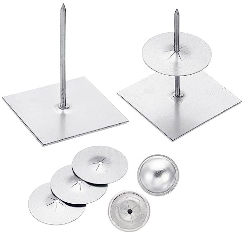 YOKIVE 100 Set Insulation Pins, Self Locking Washers | Insulation Hangers, Great for Gypsum, Board, Wall, Floor, and Ceiling Insulation(5cm x 5cm)