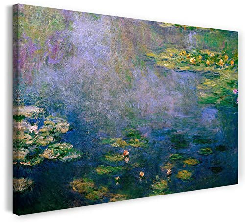Printed Paintings Leinwandbild (40x30cm) Claude Monet: Seerosen, Leinwand auf Keilrahmen gespannt und fertig zum Aufhängen, hochwertiger Kunstdruck aus deutscher Produktion