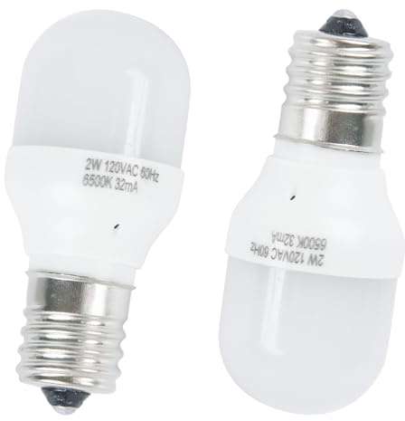 DZQPPC W11518235 Refrigerator Freezer Bulb for Whirlpool Kenmore W11160686 AP7014645 WPW10574850 W10865839 Led Lamp Light Bulb Replacement E14 2W (2 Pieces)