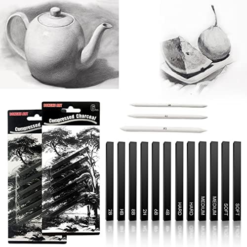 15 Stück komprimierte Kohlestifte Kohle Zum Malen Sketch Kohlestifte Sketch Kohlestifte Kohlestifte in Schwarz komprimierte Kohle Kohlestifte Set Geeignet zum Malen, Skizzieren, Schreiben, Kunstdesign