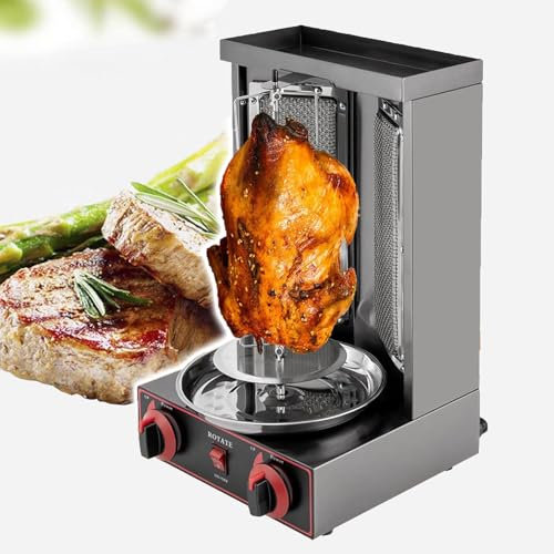 Eastnmythet Machine à Kebab Domestique, Gril de rôtissoire à gaz, Gril de Four à rôtissoire Vertical, Gril sans fumée à Rotation Automatique