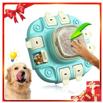 CAROZEN Intelligentes Hundespielzeug mit Langzeit-Futterspender & Snack-Versteck, Anti-Langeweile IQ-Training für Hunde, Für alle Rassen & Größen