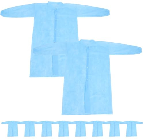 OUNONA Lab Coat for Women Men 10pcs Disposable Lab Coats Non-woven Protective Suit Comfortable Breathable