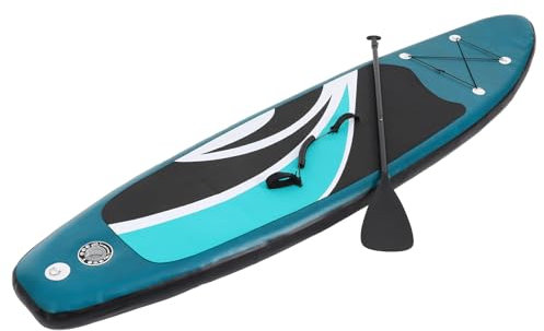 Susoso Aufblasbare Boards, Paddelbrett mit Sicherheitsleine und Aufblasbare Pumpe Surfboard mit Reparaturwerkzeuge für meisten Jugendlichen und Erwachsenen 305x76x10cm Grün