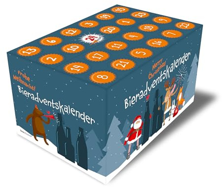 Calendario de adviento de cerveza Boxclusive® para rellenar, 24 botellas de 0,5 l (azul oscuro)