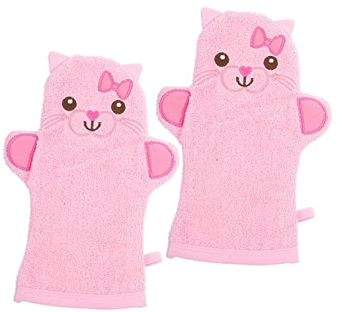 MUSISALY 2stücke Duschhandschuhe Für Kleinkinder Badeschaumhandschuhe Mit Cartoon-tiermotiven Babywaschhandschuhe Für Körperwäsche Im Badezimmer