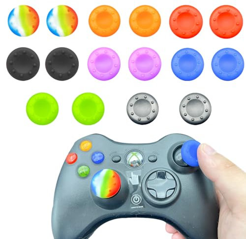 LYQNIHOB 16 pcs Cubierta Protectora Tapas Palanca Mando, Cubiertas Agarre Mando Silicona, Thumb Grips Accessories for Controller Accessories PS4 Controller Joystick Sticks, ps5 Joystick Accessories