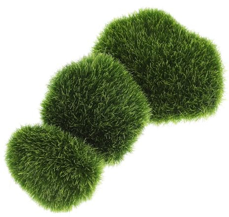 HEALSOPTHY 3pcs Simulated Moss Decoration Fake Mossy Stones Lifelike Garden Layout for Decorative Balls Decor