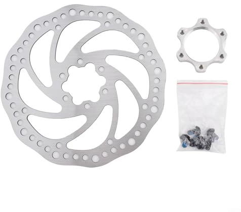 160mm Aluminum Alloy Disc Brake For for 6 Hole Bike Hub Flange Adapter (with adapter and screw)
