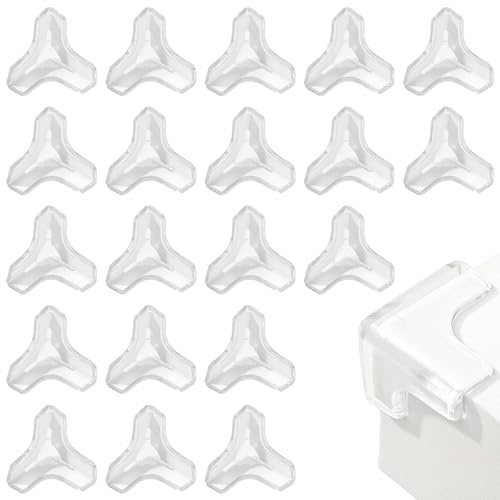 20 Stücks Eckenschutz Baby,Eckenschutz Kantenschutz,Transparente Eckenschützer aus Silikon Dienen zum Abdecken Scharfer Möbelkanten und zum Schutz der Babysicherheit