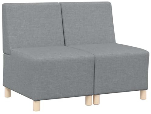 vidaXL Conjunto de sofás Modernos en Gris Claro de 2 Piezas con Medidas de 55 x 74 x 82 cm. Tiene una Estructura de Madera de ingeniería, tapicería de poliéster Que Respira, es Resistente, fácil de