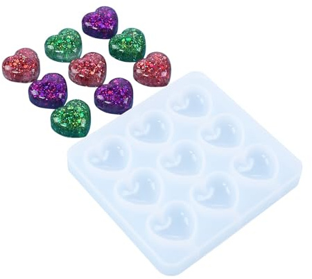 Moules en silicone en forme de cœur en forme de cœur - Accessoire d'artisanat - Outil de bricolage pour bijoux en silicone