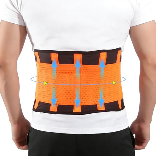 AHBJK Rückenstützgürtel Rückenbandage für Herren & Damen, Verstellbarer Rückengurt für Lendenbereich, Atmungsaktiv, Komfortabler Sitz, Für Arbeit, Sport und Alltag