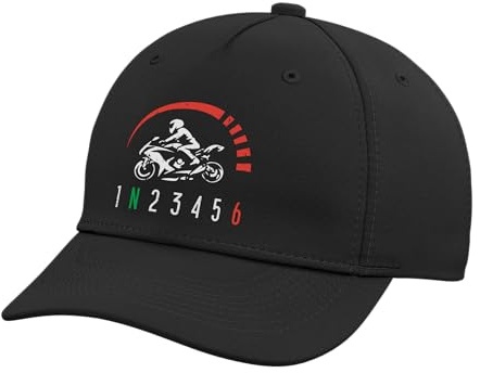 1N23456 Motorcycle Gear Shift Biker Motorbike Women Men Kids Adjustable Printed Baseball Hat, Black