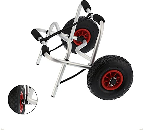 Picysa Aluminiumlegering Dual Leg Kajakvagn Vikbar Kanothållare med 10 Tums Däck för Enkel Transport