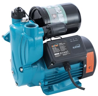 KATSU Wasserpumpe Hauswasserwerk Gartenpumpe 750W, Automatische Druckregelung, selbstansaugend geeignet für Haus- und Gartenwasserhähne 151438