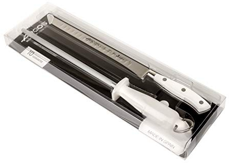 Arcos Set Couteau à Jambon Professionnel - Lame Acier Inoxydable Nitrum, Manche Ergonomique POM, Haute Durabilité, Étui Inclus