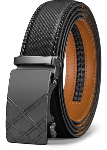 BULLIANT Gürtel Herren, Gürtel Ratsche Ledergürtel 35mm,Größe Angepasst | Herren Automatikgürtel Business Anzüge mit Geschenkbox