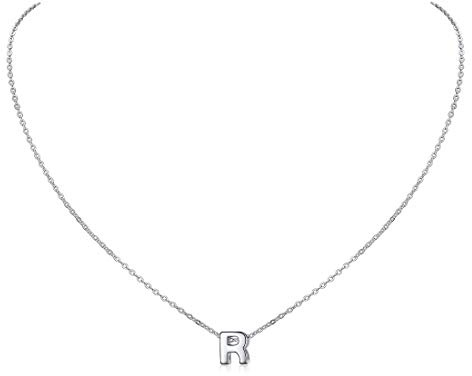 ChicSilver Damen Buchstaben Kette Silber/Gold 925 Silber Halskette mit Buchstabenanhänger A-Z Frauen Mädchen Initial Kette Geschenke für Geburtstag Weihnachten Muttertag | Silberkette Damen 925 Sterling Silber mit A-Z 26 Buchstaben Anhänger Geburtstag Weihnachten Geschenke für Frauen Mädchen
